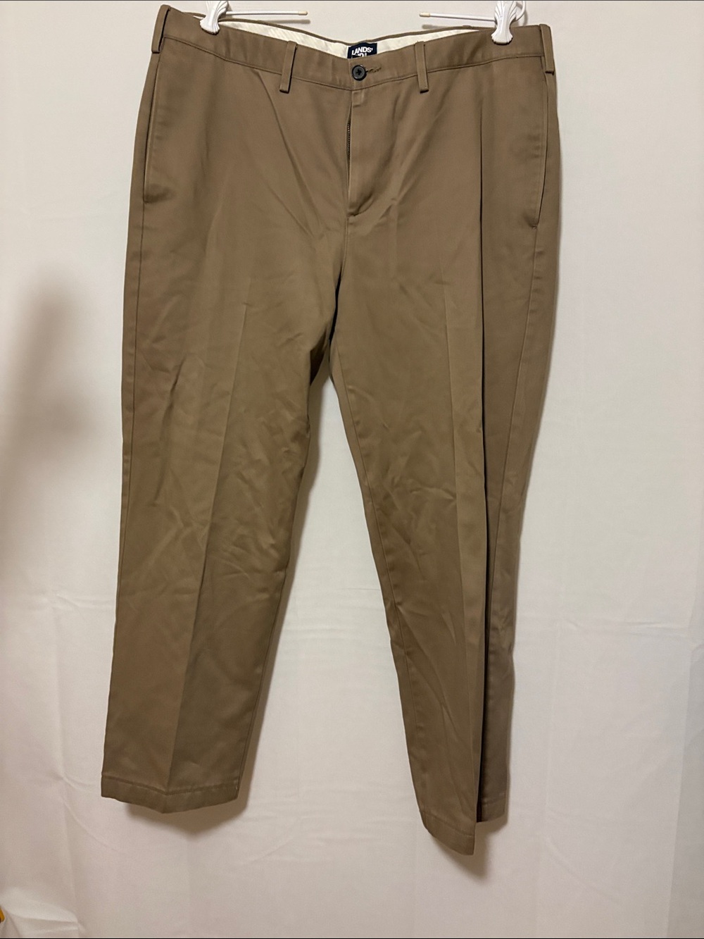 Lands' End Men's Tan Straight-Leg Chinos